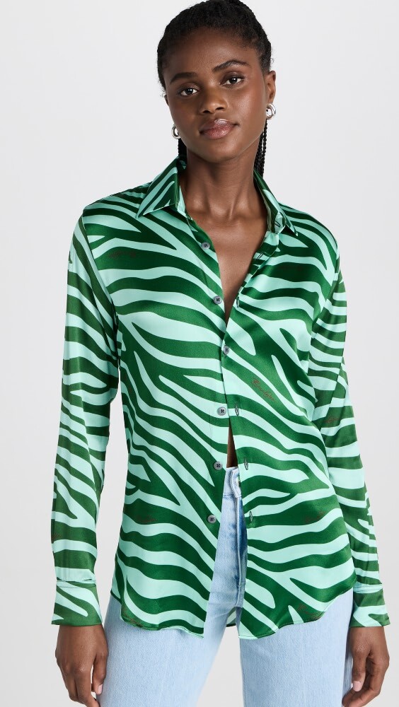 

Рубашка BruceGlen Mint Zebra Stretch Silk Button-Up