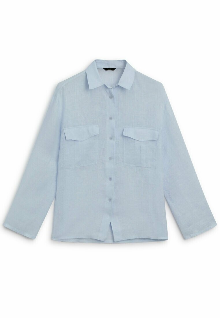 

Блуза на пуговицах WITH POCKETS Massimo Dutti, светло-синий