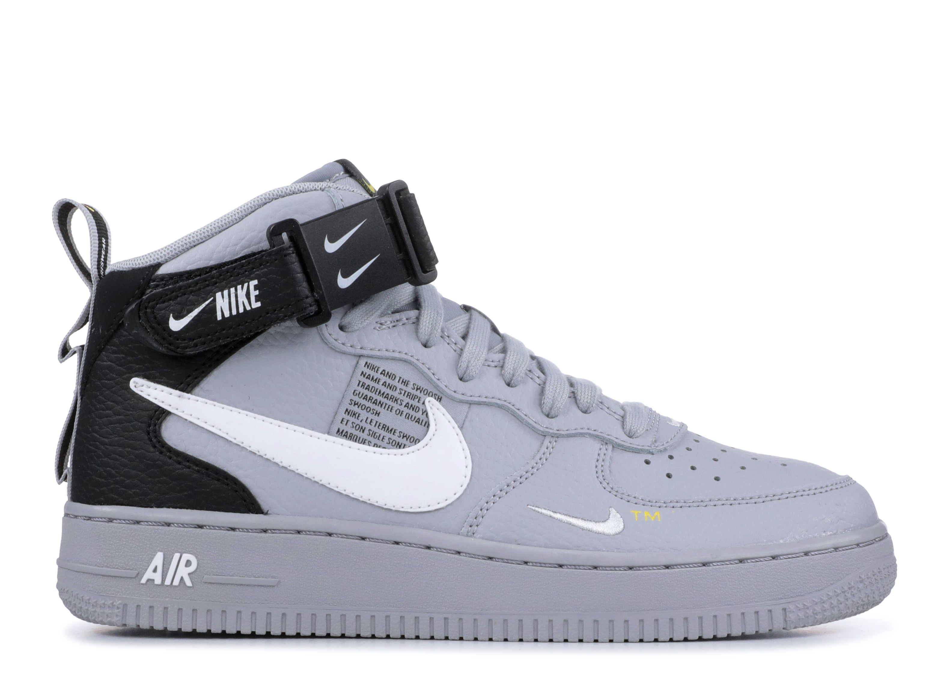 Кроссовки Nike Air Force 1 Mid Lv8 Gs 'Overbranding', серый
