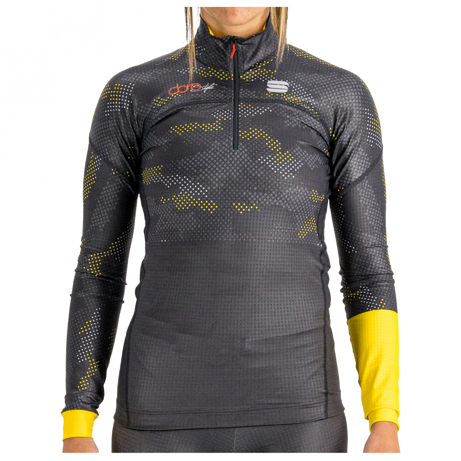 Куртка для беговых лыж Sportful Women's Doro Race Jersey, цвет Dark Gray/Yellow