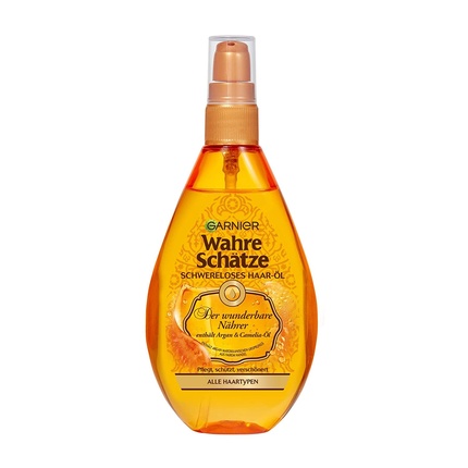 цена Масло для волос Wahre Schg¤Tze с питательным аргановым маслом для блеска и гладкости 150мл, Garnier