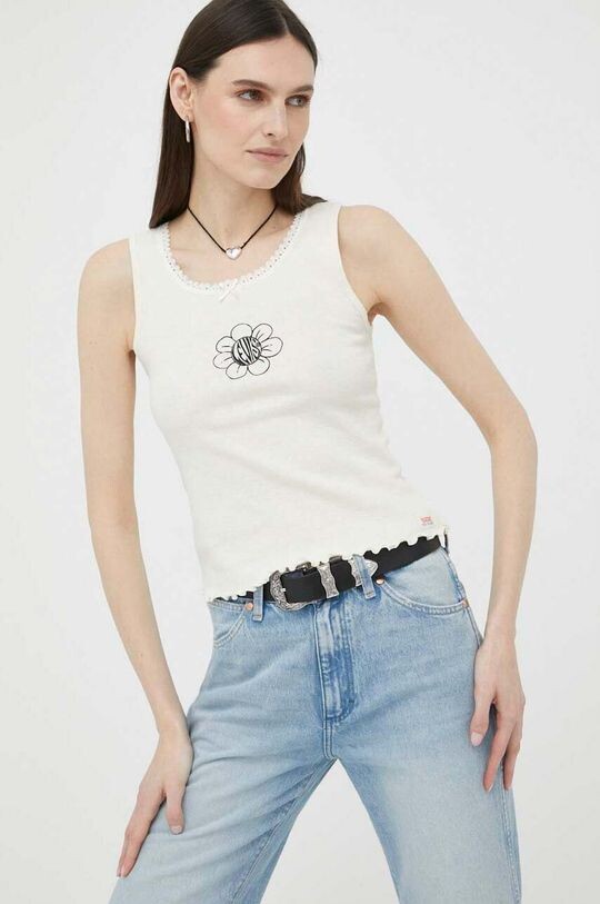 

Топ с добавлением льна Levi's, бежевый