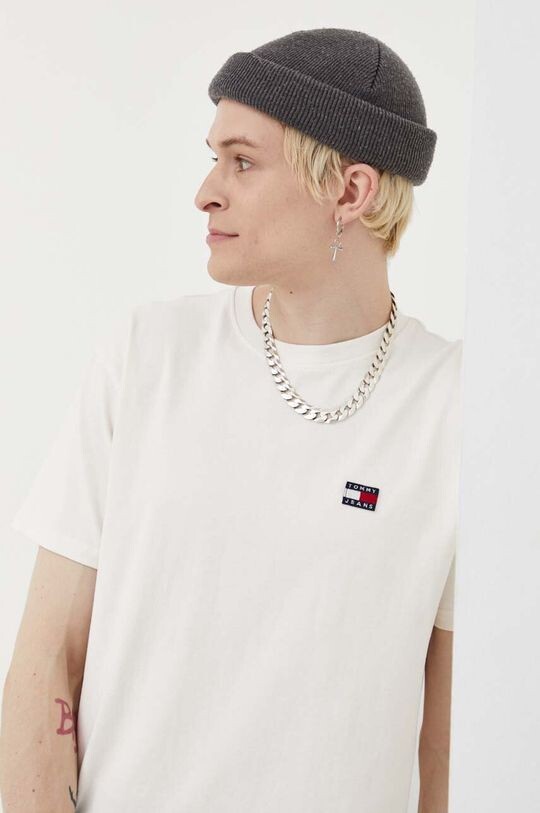 

Хлопковая футболка Tommy Jeans, бежевый