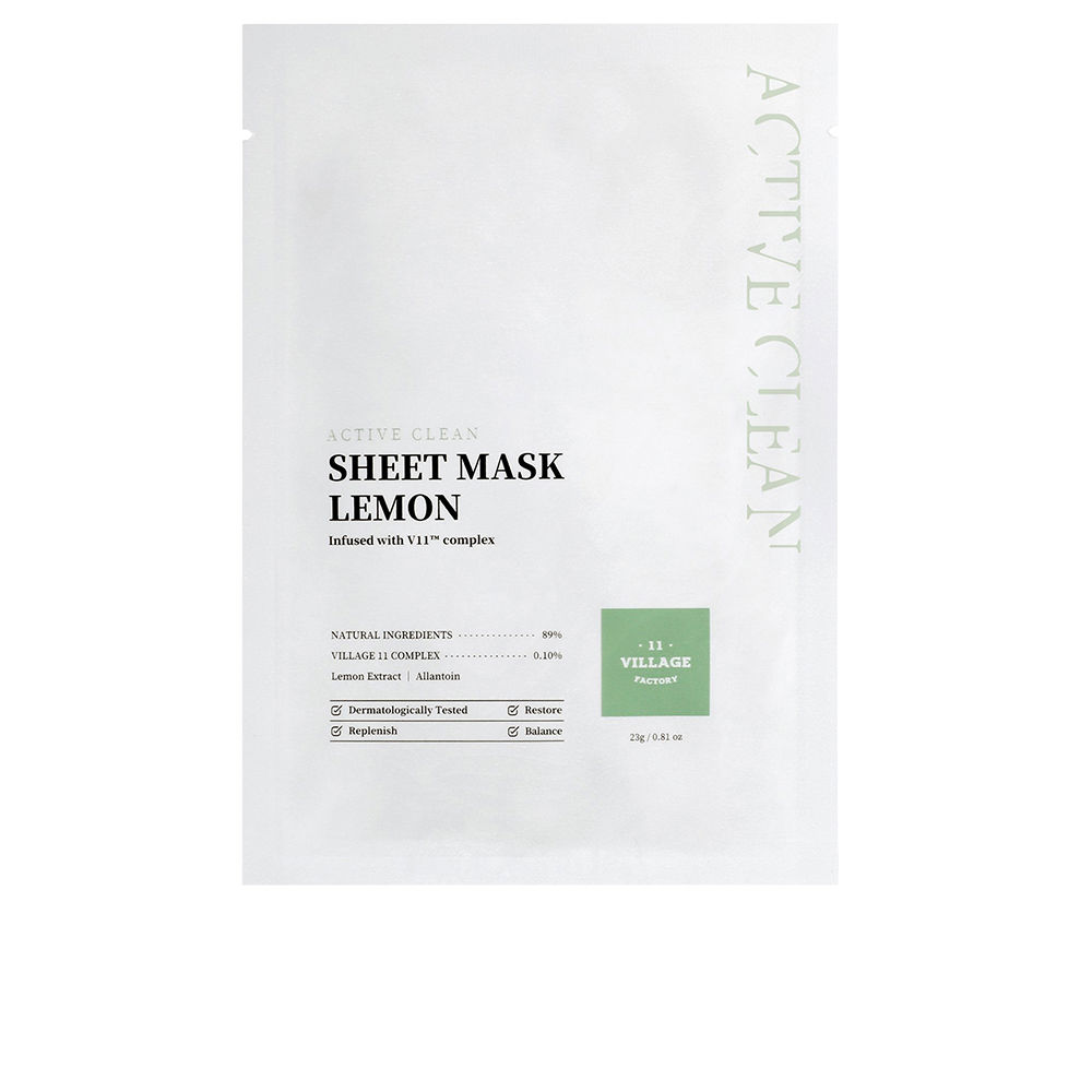 village 11 factory active clean sheet mask lemon Маска для лица Active clean sheet mask lemon Village 11, 23г