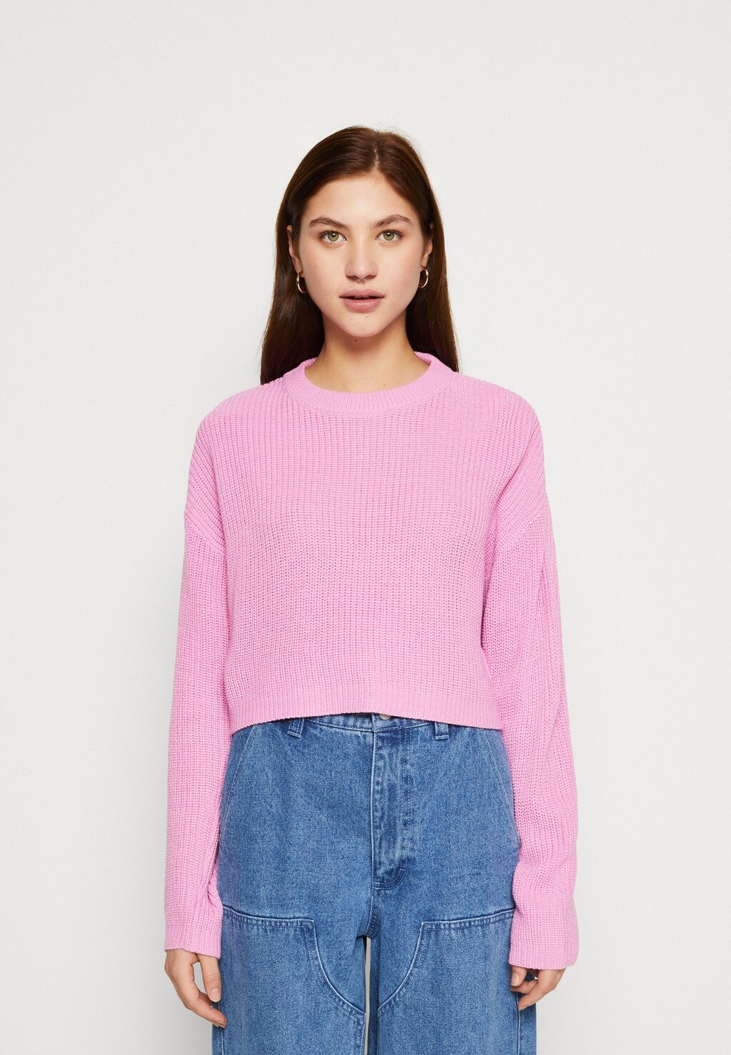 

Свитер ONLY Malavi L/S Cropped, бегония розовая, Розовый