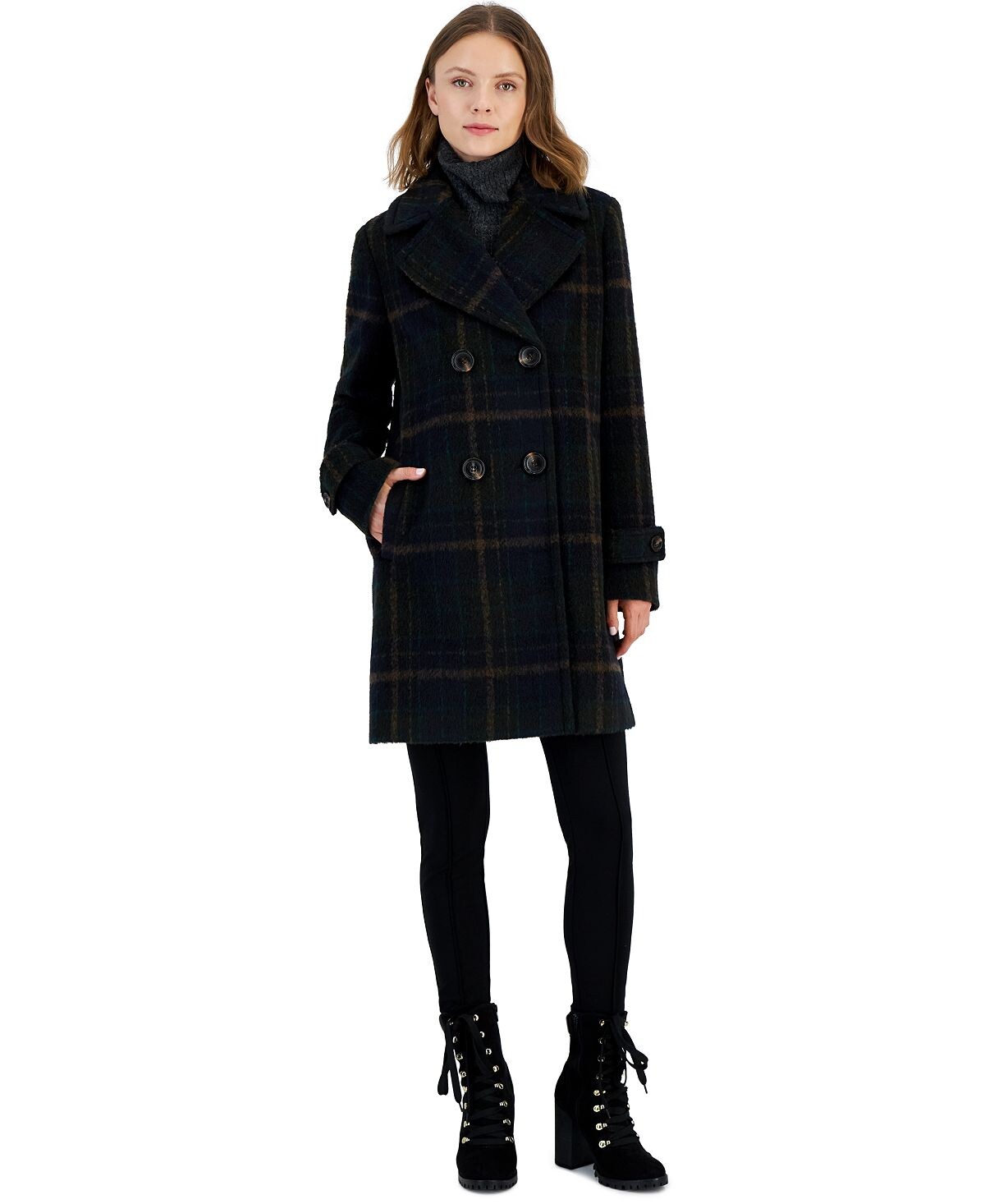 

Женское двубортное пальто в клетку Sam Edelman