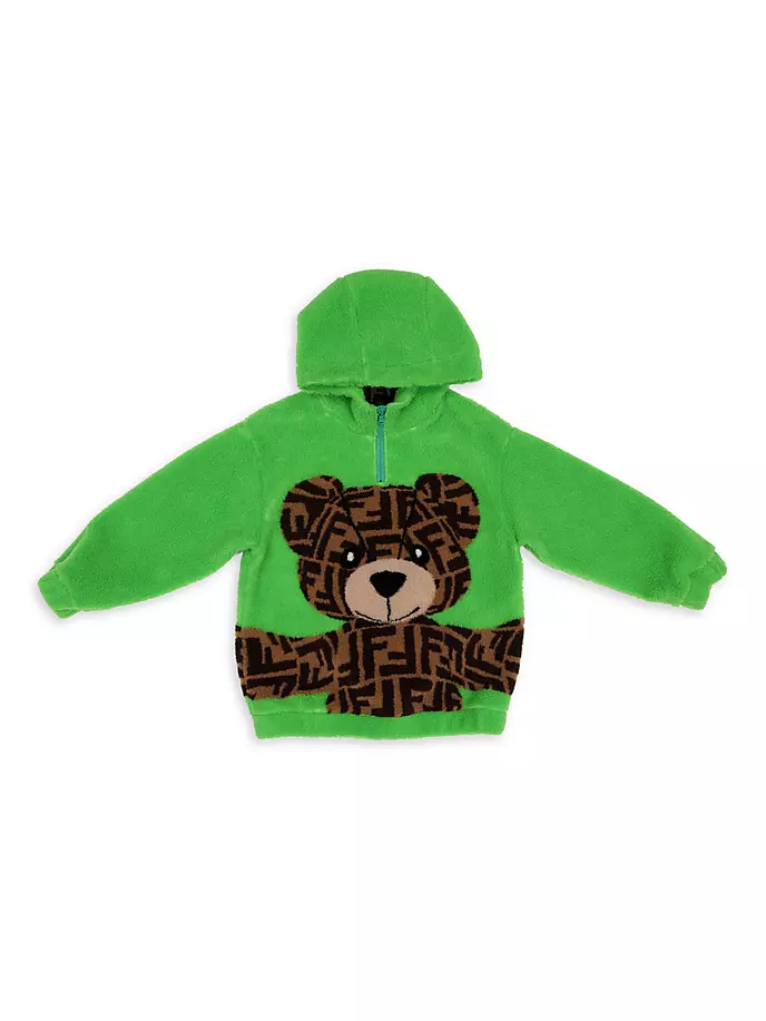 

Толстовка с пушистым принтом Little Girl's & Girl's FF Bear Fendi, зеленый