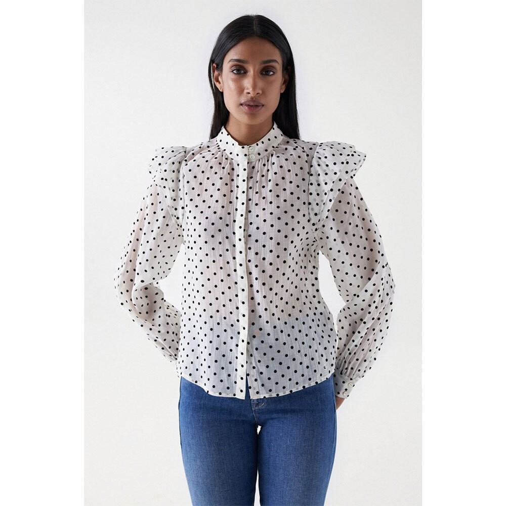 

Рубашка с длинным рукавом Salsa Jeans Polka Dot Ruffled, бежевый