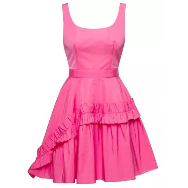 

Платье mini dress with oversize ruche in polyfaille Alexander Mcqueen, розовый