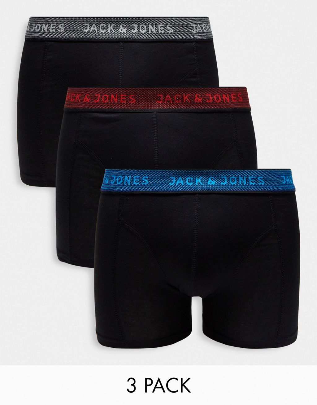 Комплект из трех плавок с цветным поясом Jack & Jones черного цвета