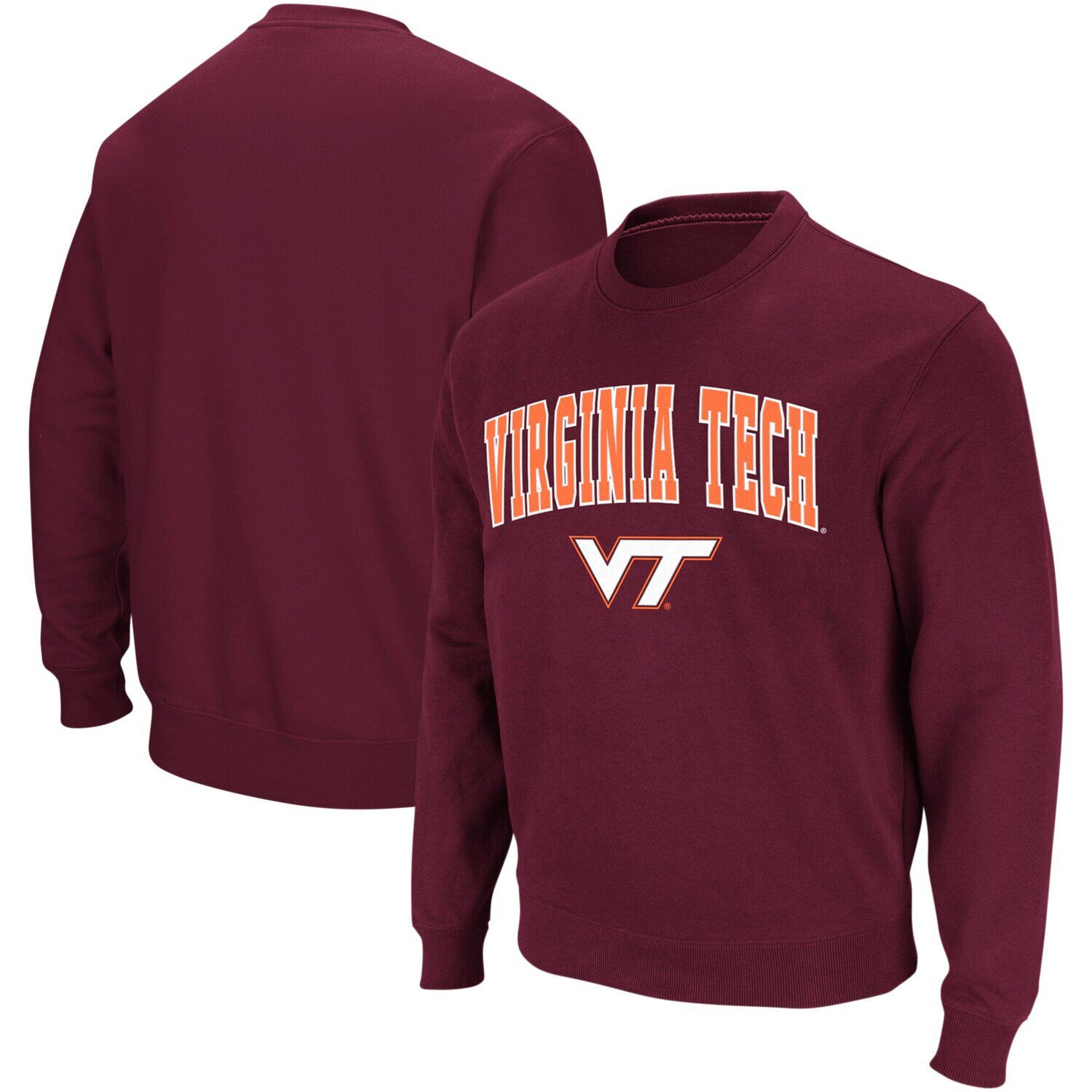 

Мужской темно-бордовый свитшот с круглым вырезом Virginia Tech Hokies Arch & Logo Colosseum, Красный