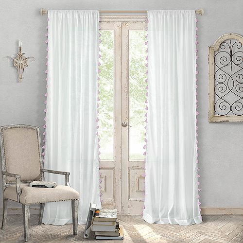 

Панель для штор Bianca с кисточками, 52 x 84 дюйма Elrene Home Fashions, цвет Pink