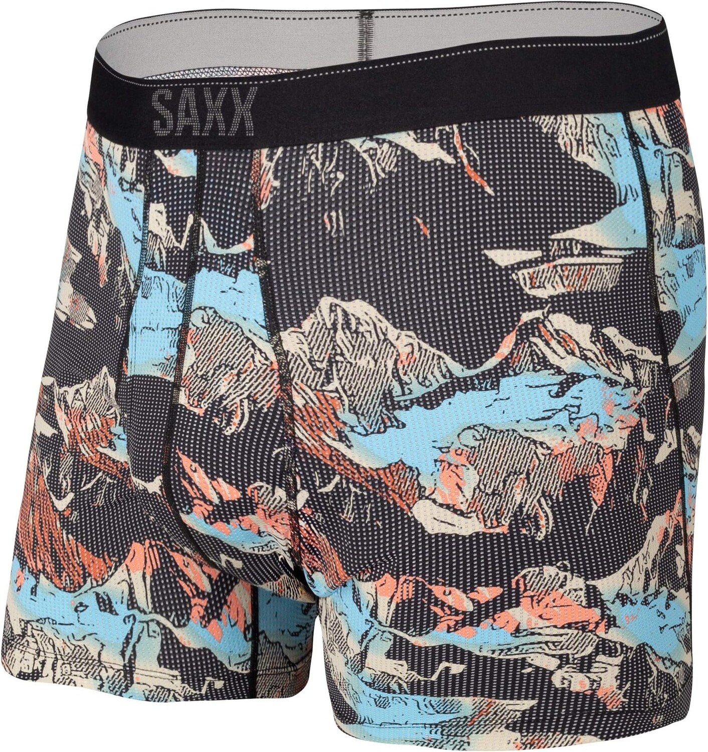 

Трусы-боксеры из сетки Quest Quick Dry SAXX UNDERWEAR, цвет Black Mountainscape