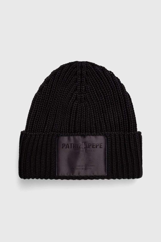 Шерстяная шапка Patrizia Pepe, черный кепка patrizia pepe размер onesize белый