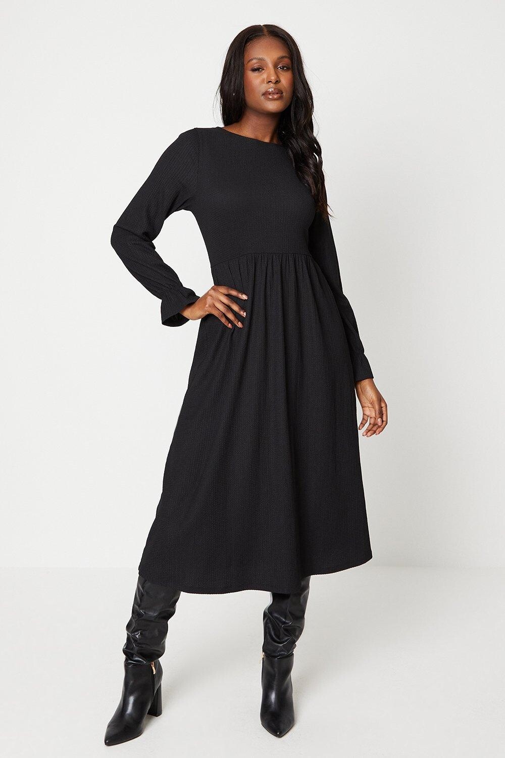 

Черное свободное платье-миди Dorothy Perkins, черный