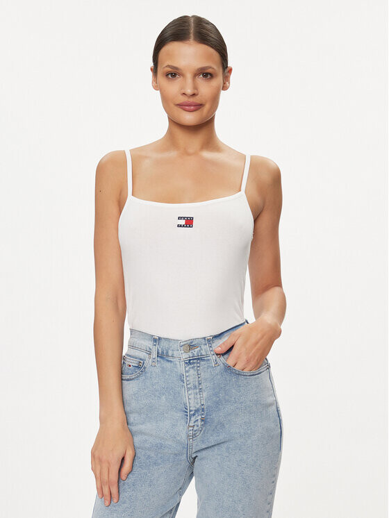

Топ приталенного кроя Tommy Jeans, белый