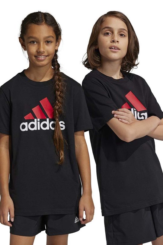 Детская хлопковая футболка U BL 2 TEE adidas, черный детская хлопковая футболка adidas lk bl co белый