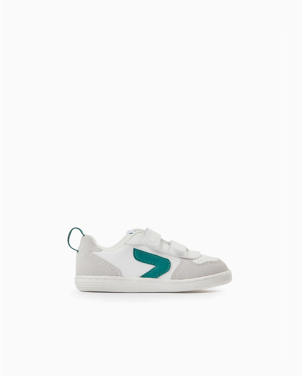 Белые спортивные туфли для мальчика на застежке-липучке Zippy, белый белые кроссовки overcome с контрастными деталями