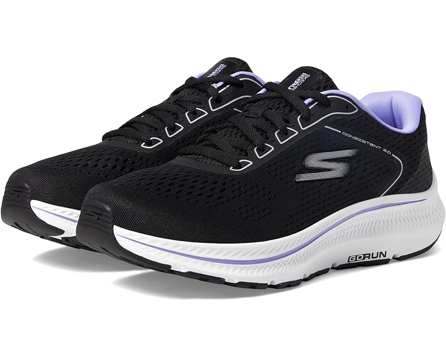 Кроссовки SKECHERS Go Run Consistent 2.0 Mile, цвет Black/Lavender кроссовки skechers go run consistent 2 0 advantage цвет gray lavender