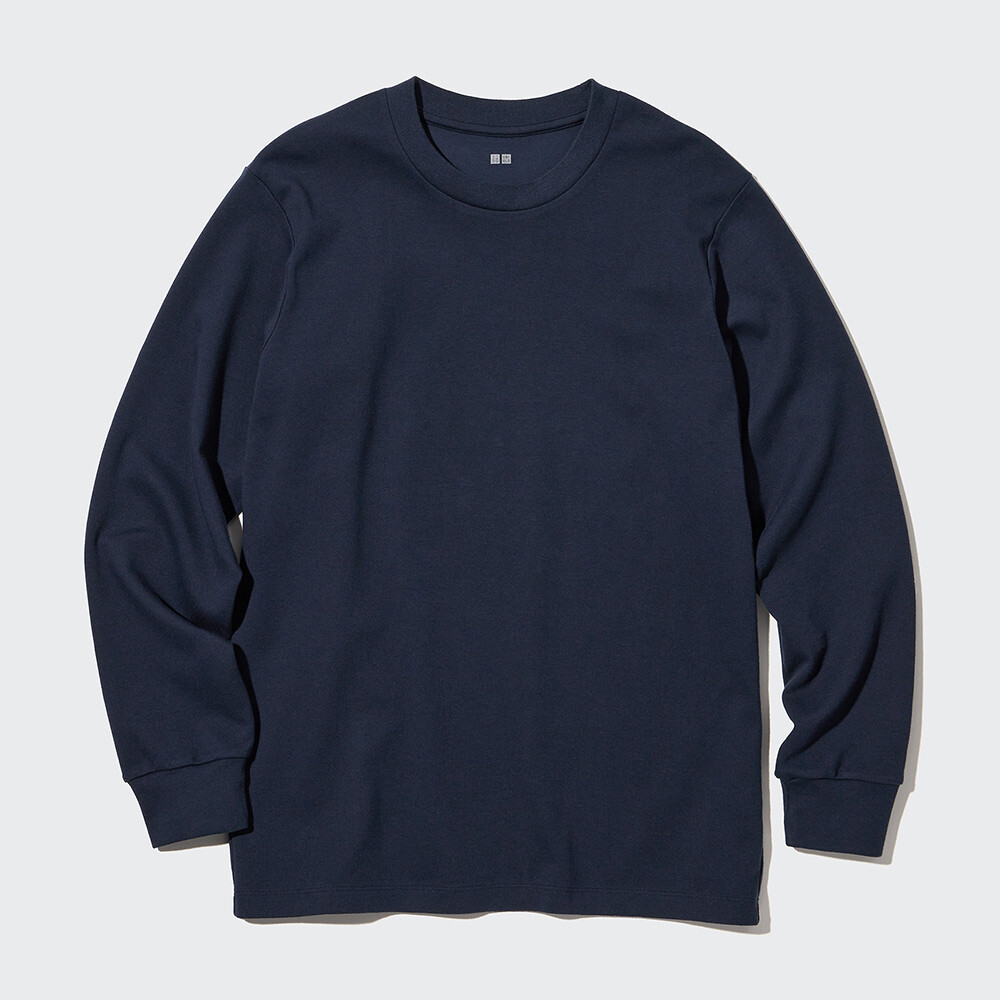 

Предпродажа, мужская и женская мягкая футболка с круглым вырезом Uniqlo, хлопковая нижняя рубашка с длинными рукавами