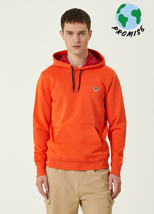 

Оранжевый свитшот из органического хлопка с капюшоном PS by Paul Smith