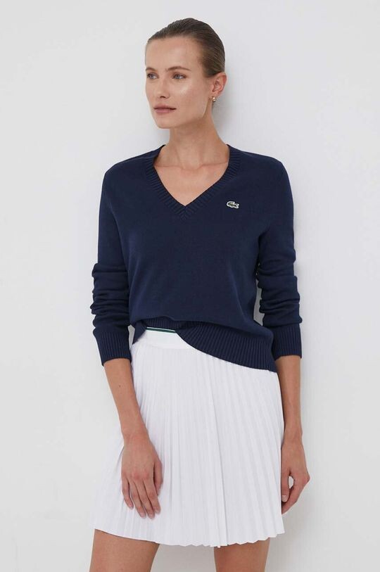 

Хлопковый свитер Lacoste, темно-синий