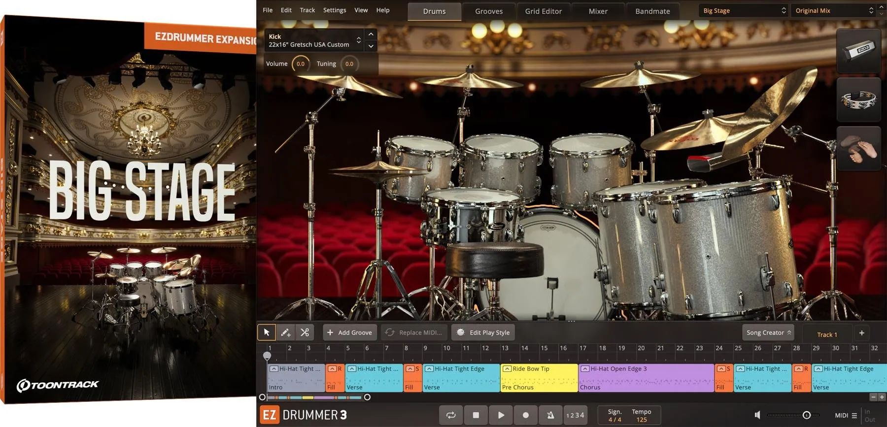 Big stage. EZDRUMMER 3. Toontrack big Band EZX 3. Toontrack big Stage EZX 2 News. Toontrack - Post-Metal EZX.