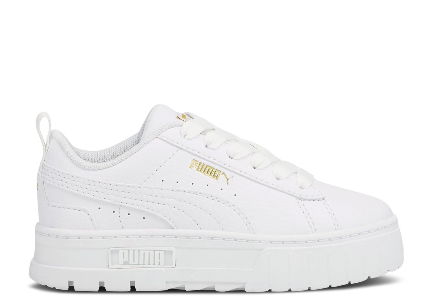 

Кроссовки Puma Mayze Leather Little Kid 'White Team Gold', белый