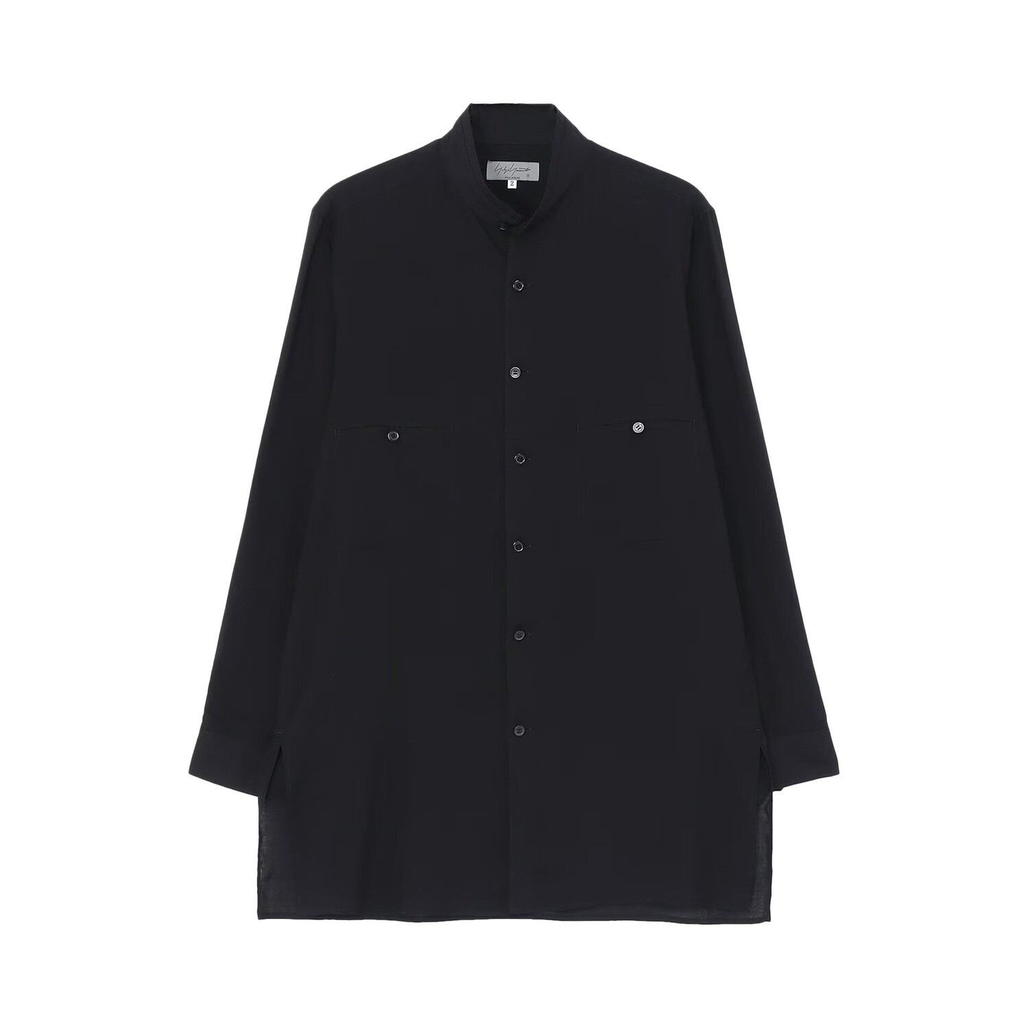 

Yohji Yamamoto Pour Homme Рубашка с воротником-стойкой, цвет Черный