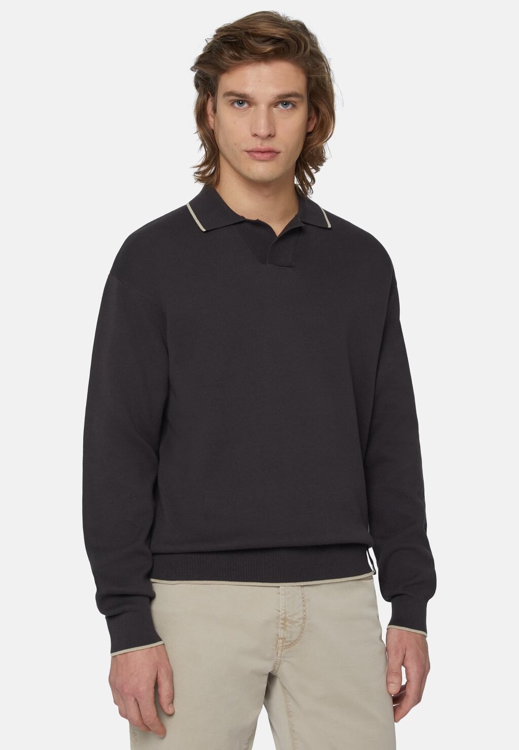 

Поло OPEN NECK Boggi Milano, черный