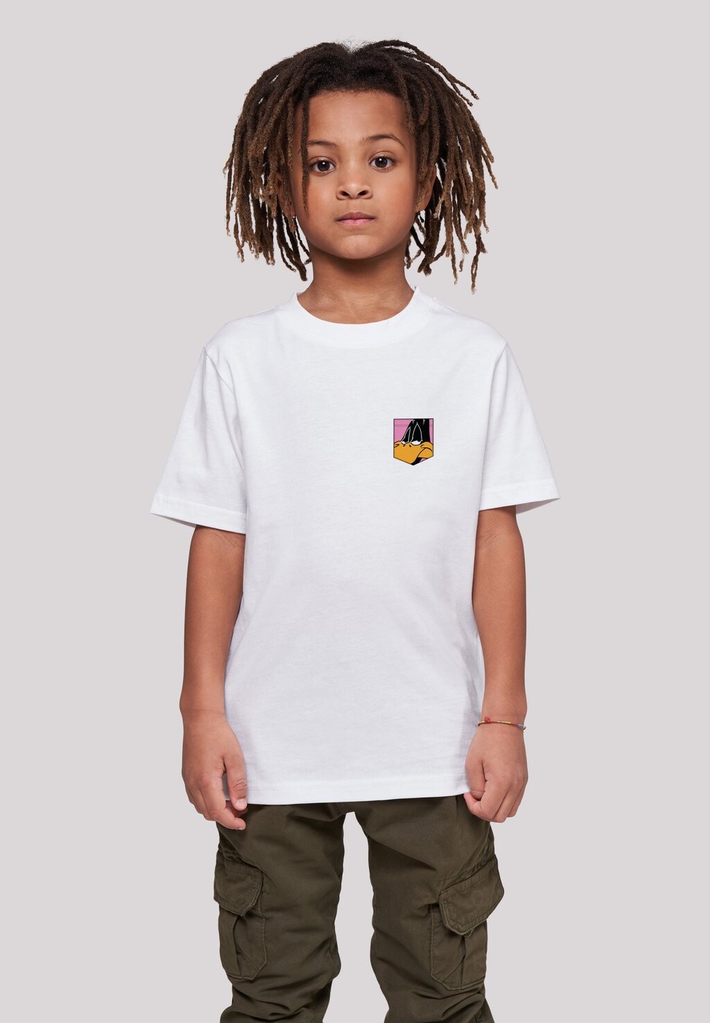

Футболка с принтом LOONEY TUNES DAFFY DUCK FACE FAUX POCKET F4NT4STIC, цвет white
