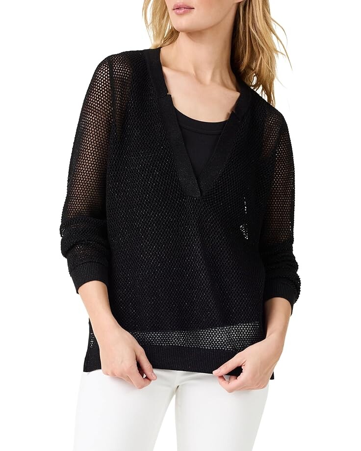 

Свитер NIC+ZOE Mesh Stitch Sweater, цвет Black Onyx