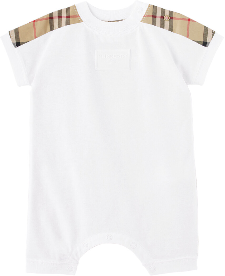 

Baby White Комбинезон со вставками Белый Burberry