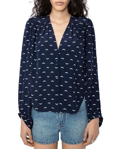 

Туринская шелковая блузка Zadig & Voltaire, цвет Blue