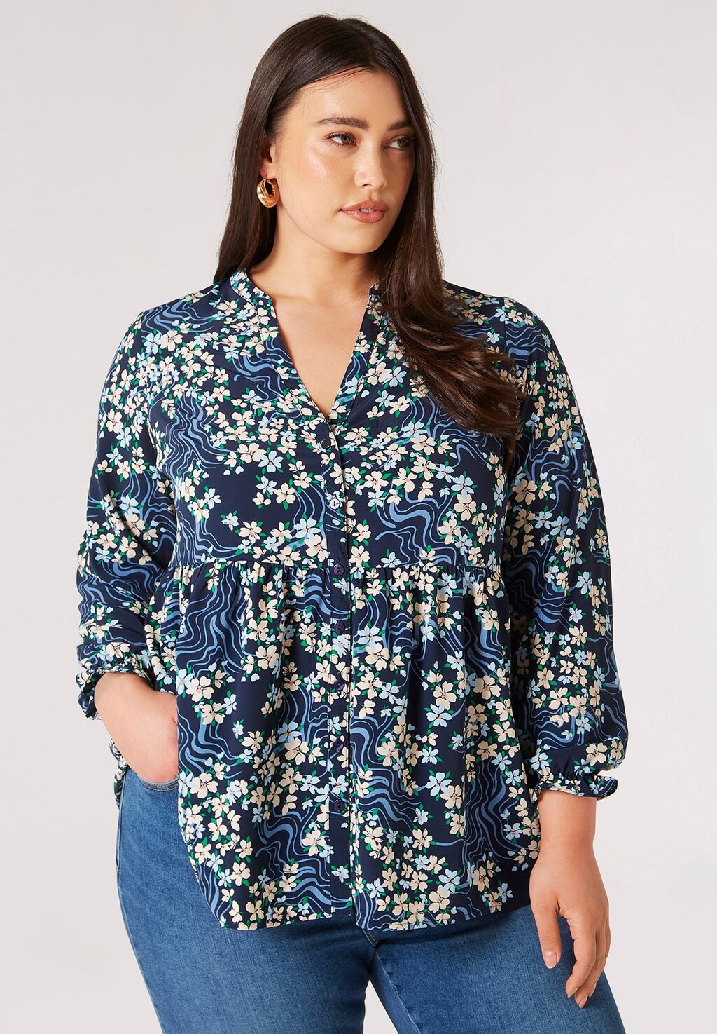 

Блузка CURVE Apricot, цвет navy