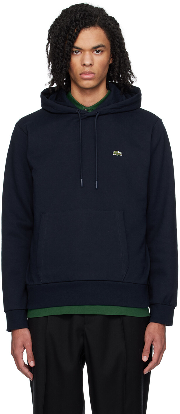 

Темно-синяя худи на шнурке Lacoste