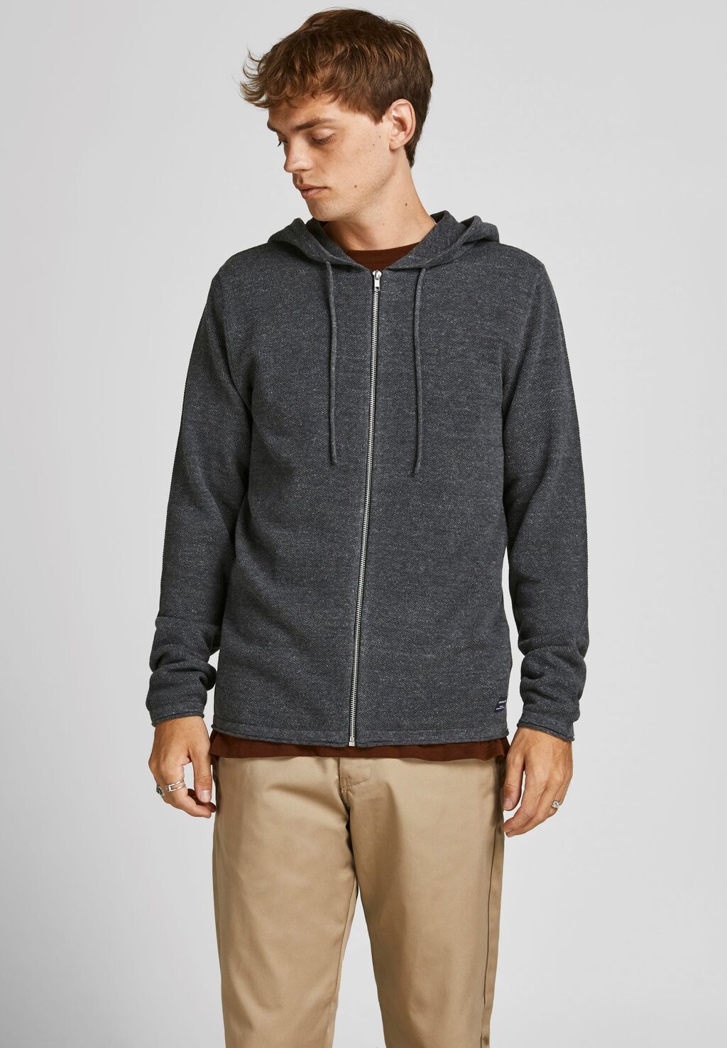 

Кардиган JJEHILL Jack & Jones, темно-серый меланж