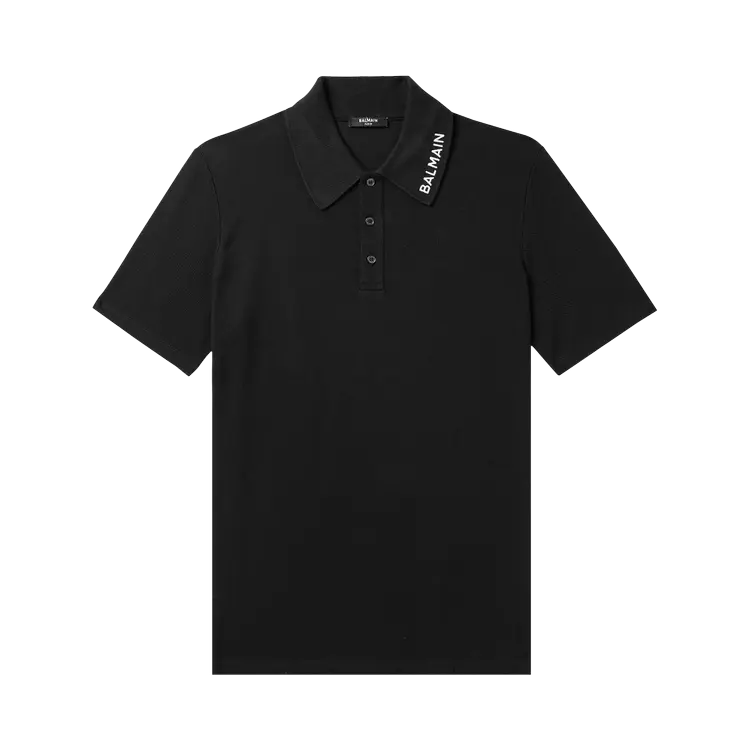 

Рубашка Balmain Embroidered Polo 'Black/White', черный