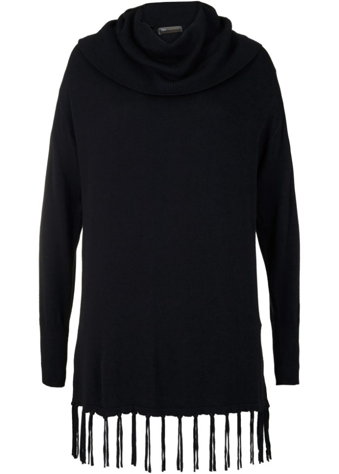 цена Длинный свитер с бахромой Bpc Selection, черный