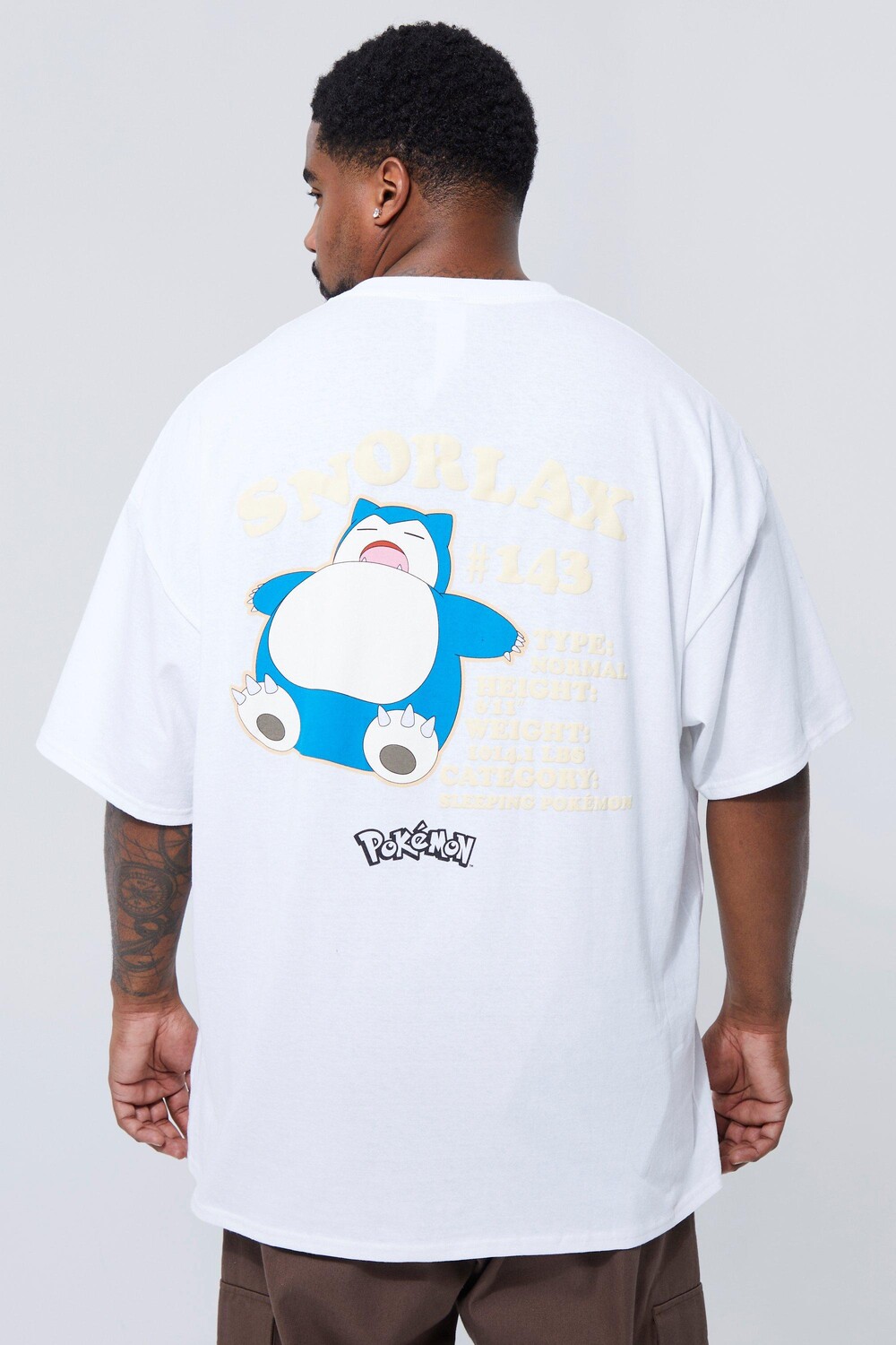 

Футболка с лицензией плюс pokemon snorlax Boohoo, белый