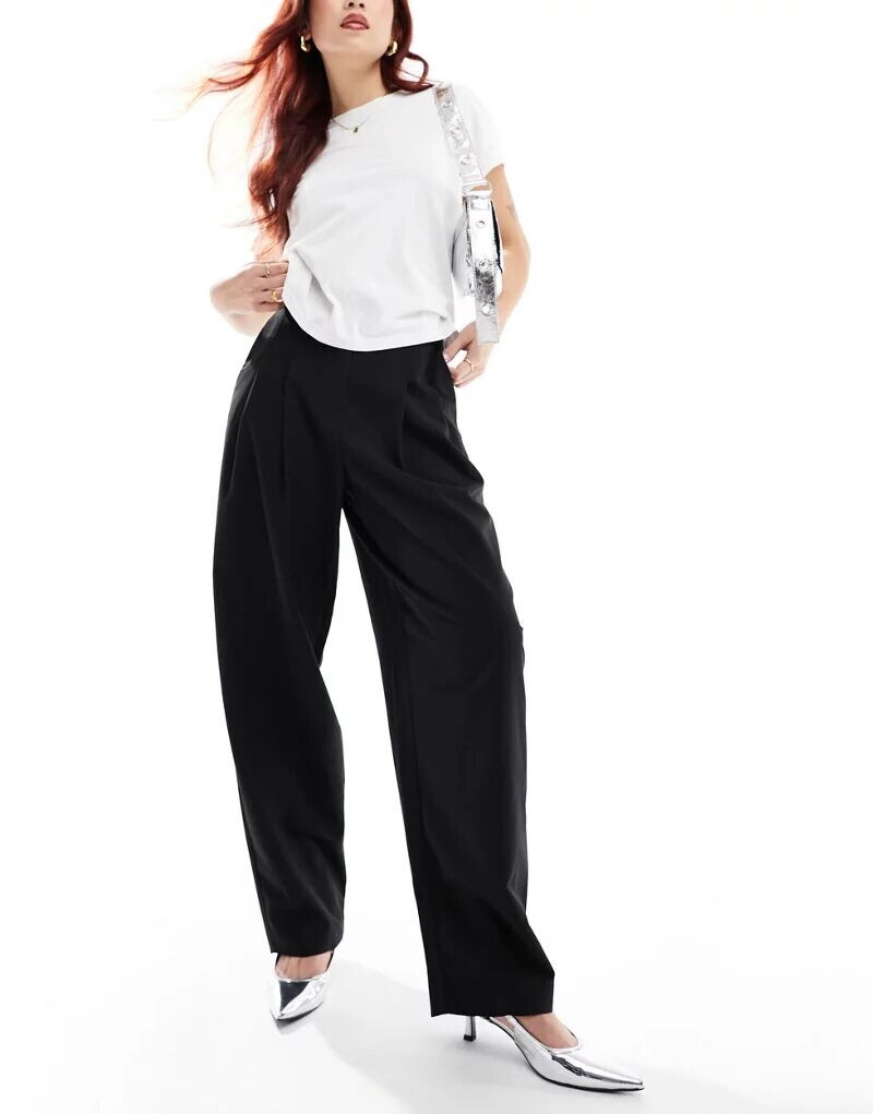 

Черные элегантные зауженные брюки с завышенной талией Vero Moda Aware