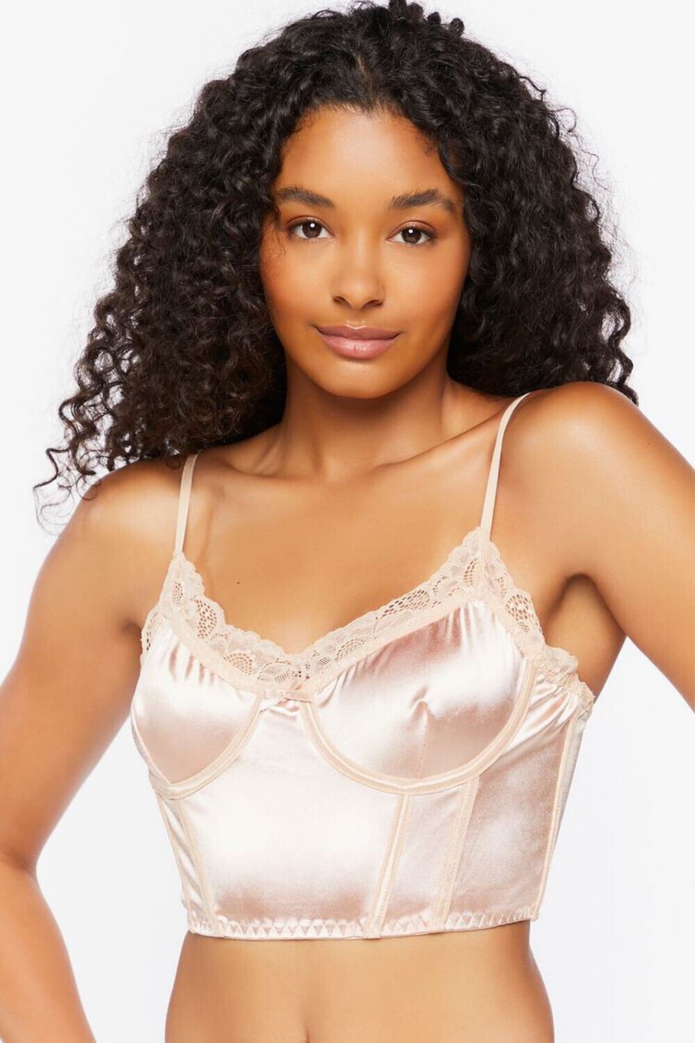 

Атласный корсет-бралетт Forever 21, нюд