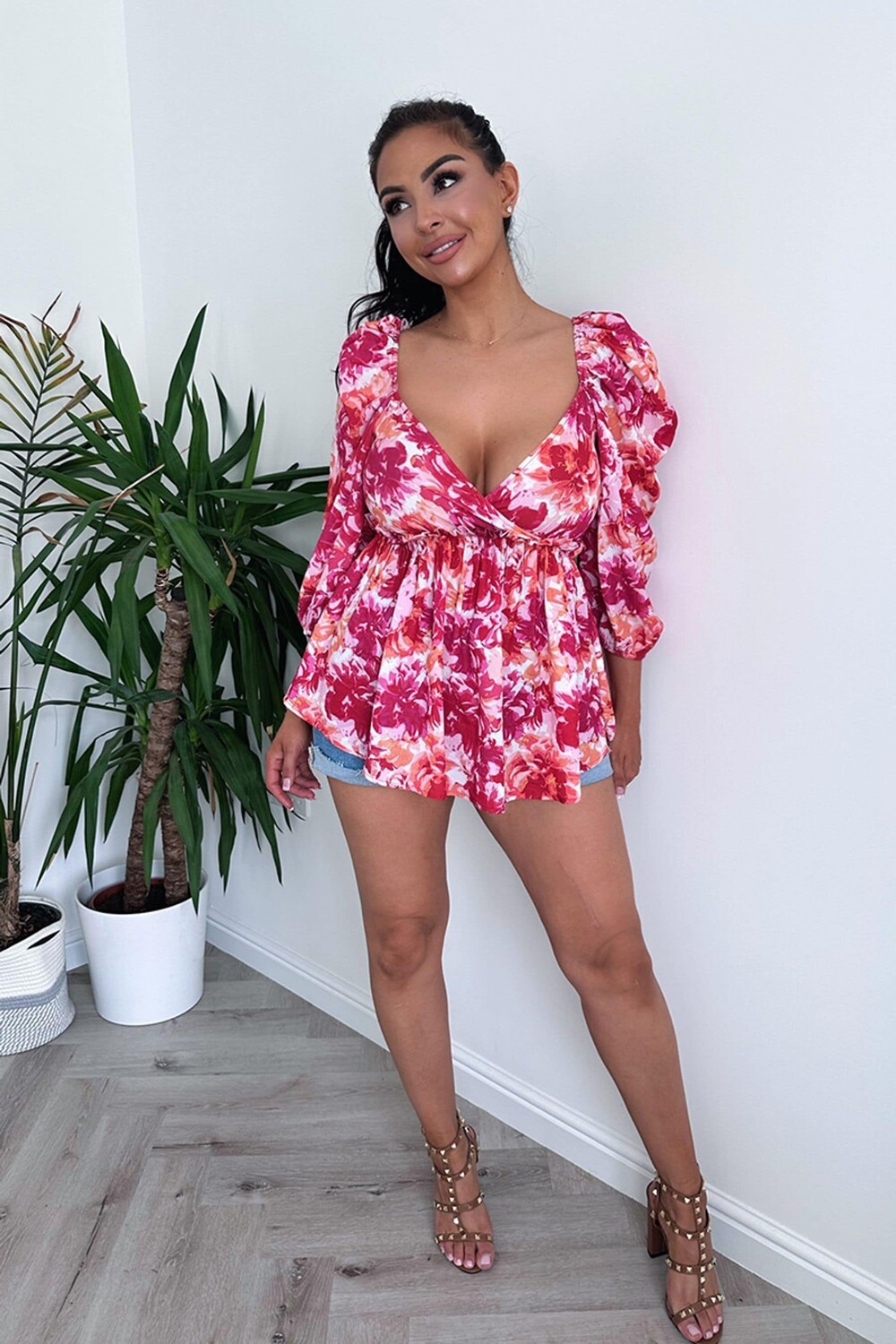 

Блузка Natasha Sandhu с объемными рукавами In The Style, розовый