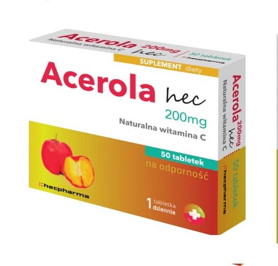 

Ацерола 200 мг Hec, пищевая добавка, 50 таблеток Hecpharma