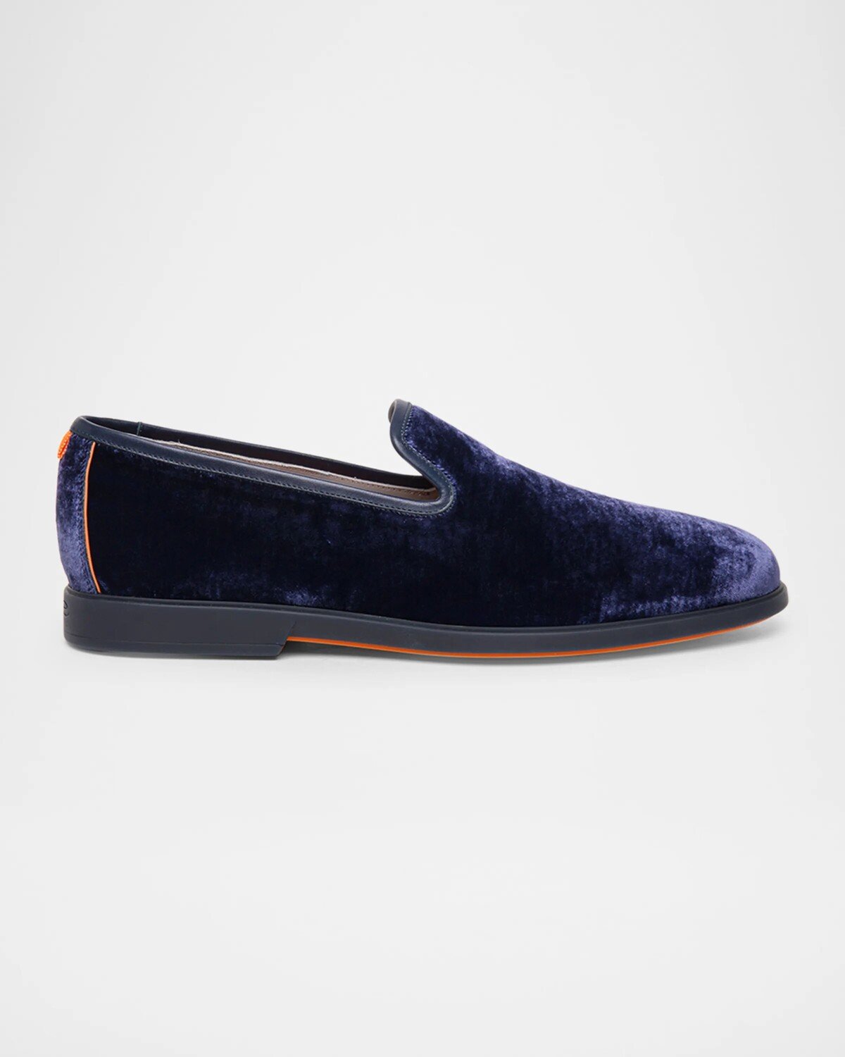 

Мужские бархатные лоферы на резиновой подошве Santoni, синий