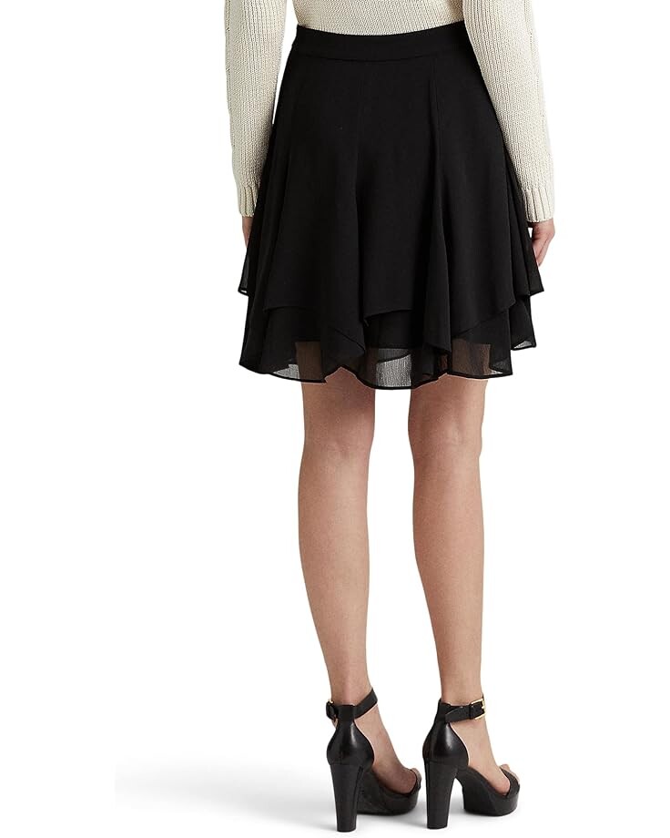

Юбка LAUREN Ralph Lauren Petite Crinkle Georgette Skirt, цвет Polo Black