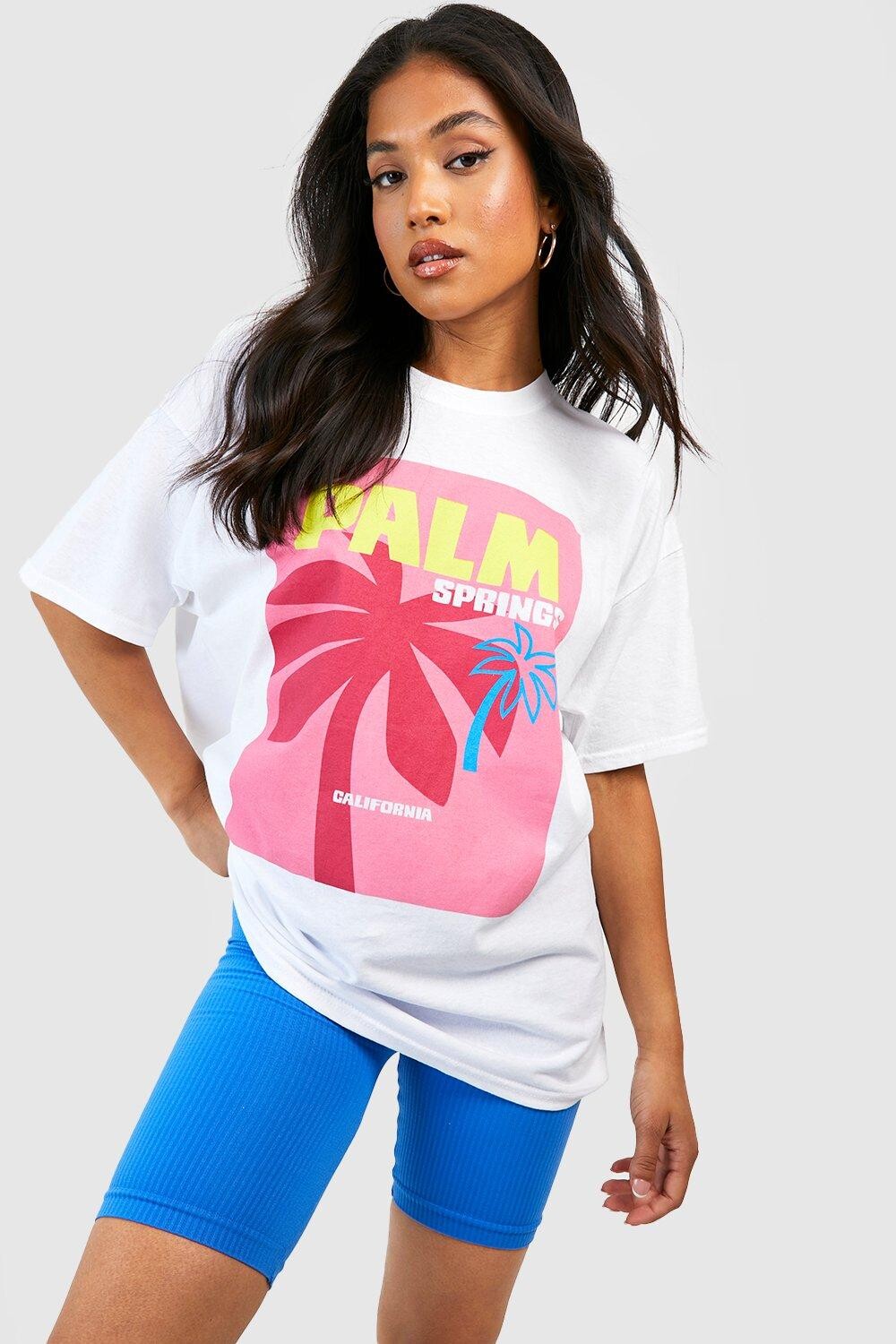 

Футболка petite palm springs Boohoo, белый