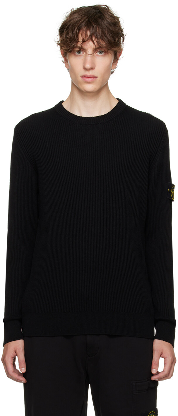 

Черный свитер в рубчик Stone Island