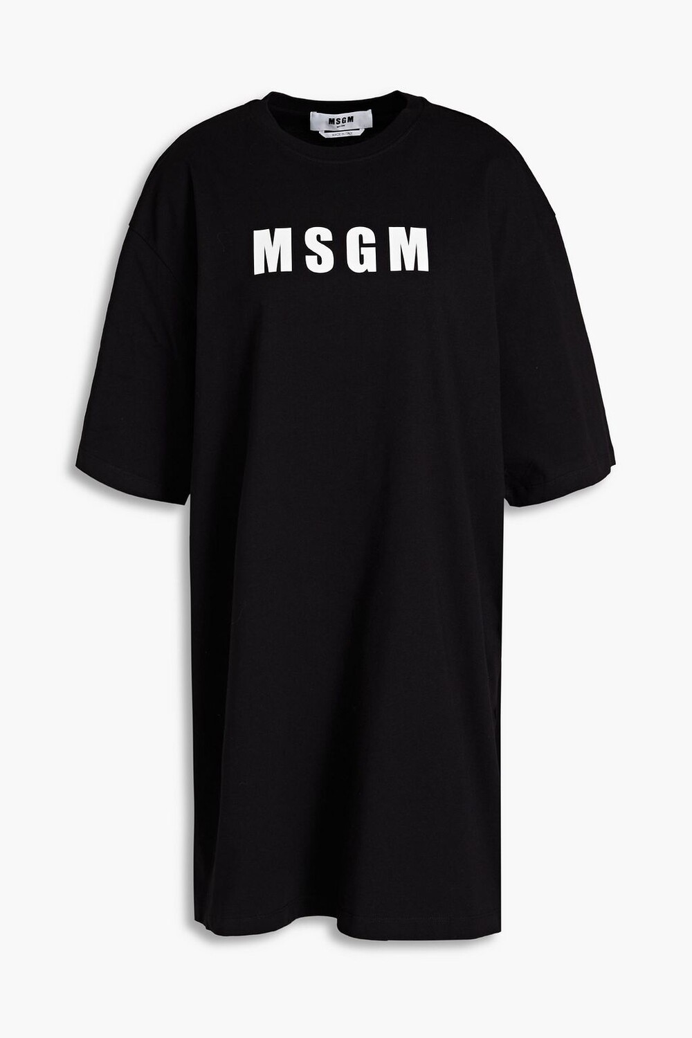 

Платье мини из хлопкового джерси с логотипом MSGM, черный