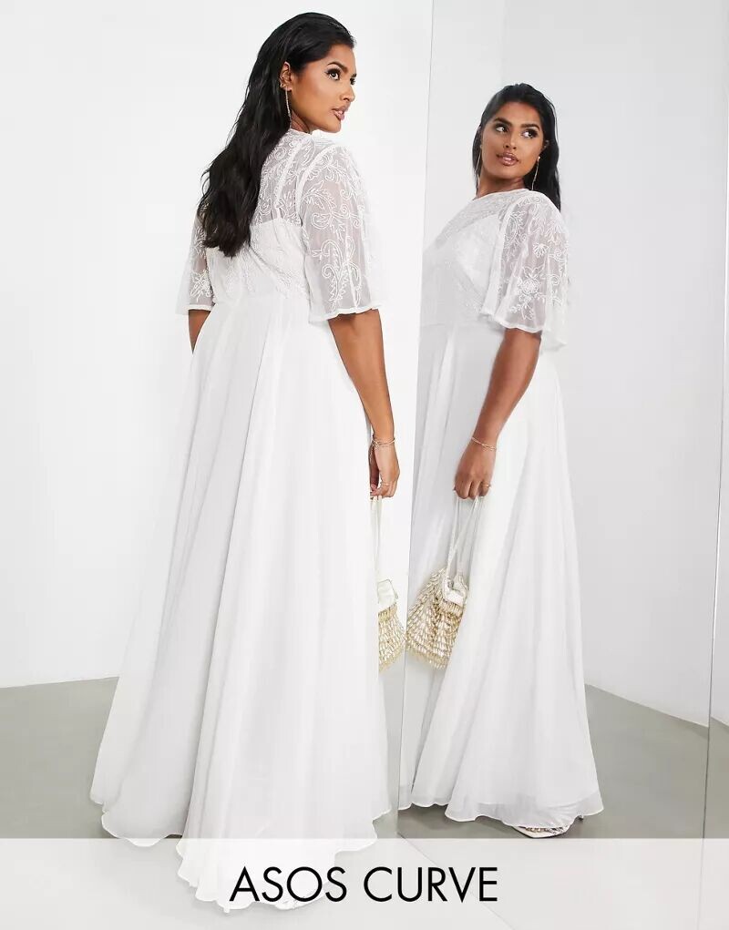 

Свадебное платье с декорированным лифом ASOS DESIGN Curve